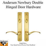 Hardware Kit, Double Door, Newbury, Active / Passive Door - Bright Brass