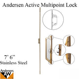 Andersen Active Multipoint Lock, FWH76 Door - Stainless Steel