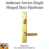 Hardware Kit, Single Door, Anvers, Active Door - Bright Brass