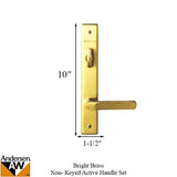 Hardware Kit, Single Door, Anvers, Active Door - Bright Brass