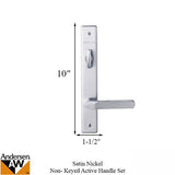 Andersen Anvers Handle Set Single Active Door Handle Hardware For Hinged Doors Satin Nickel