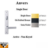 Andersen Anvers Handle Set Single Active Door Handle Hardware For Hinged Doors Satin Nickel