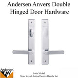 Hardware Kit, Double Door, Anvers, Active / Passive - Satin Nickel