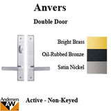 Hardware Kit, Double Door, Anvers, Active / Passive - Satin Nickel