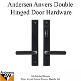 Andersen Anvers Door Handles Double Active Hinged Door Hardware Set in Oil Rubbed Bronze