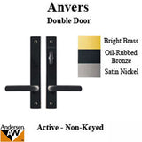 Andersen Anvers Door Handles Double Active Hinged Door Hardware Set in Oil Rubbed Bronze