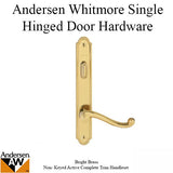 Hardware Kit, Single Door, Whitmore, Active Door - Bright Brass