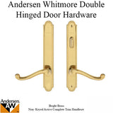 Whitmore Active / Passive Frenchwood door hardware - Bright Brass