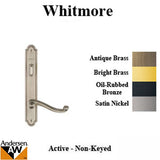 Hardware Kit, Single Door, Whitmore, Active Door - Brushed/Satin Nickel