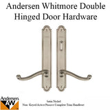 Hardware Kit, Double Door, Whitmore, Active / Passive - Satin Nickel