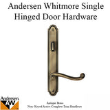 Hardware Kit, Single Door, Whitmore, Active Door - Antique Brass