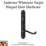 Hardware Kit, Single Door, Whitmore, Active Door - Oil-Rubbed Bronze