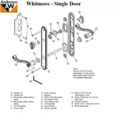 Hardware Kit, Single Door, Whitmore, Active Door - Oil-Rubbed Bronze