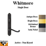 Hardware Kit, Single Door, Whitmore, Active Door - Oil-Rubbed Bronze