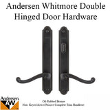 Hardware Kit, Double Door, Whitmore, Active / Passive - Oil-Rubbed Bronze