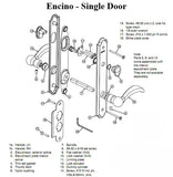 Hardware Kit, Single Door, Encino, Active Door - Distressed Bronze