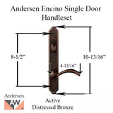 Hardware Kit, Single Door, Encino, Active Door - Distressed Bronze