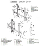 Hardware Kit, Double Door, Encino, Active / Passive - Distressed Bronze