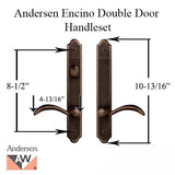 Hardware Kit, Double Door, Encino, Active / Passive - Distressed Bronze