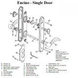 Andersen Encino Hardware Kit, Active Single Door - Distressed Nickel