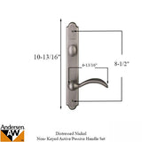 Hardware Kit, Double Door, Encino, Active / Passive - Distressed Nickel