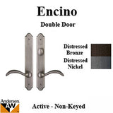 Hardware Kit, Double Door, Encino, Active / Passive - Distressed Nickel