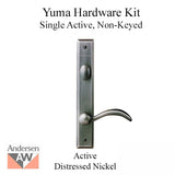 Andersen Yuma Single Door Hardware Kit - Active, Non-Keyed - Distressed Nickel