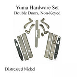 Hardware Kit, Double Door, Yuma, Active / Passive - Distressed Nickel