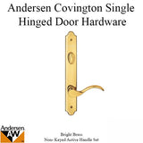 Hardware Kit, Single Door, Covington, Active Door - Bright Brass