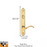 Hardware Kit, Single Door, Covington, Active Door - Bright Brass