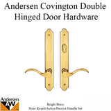 Hardware Kit, Double Door, Covington, Active / Passive - Bright Brass