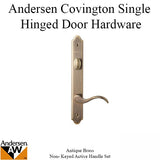 Andersen Handle Set, Single Door, Covington, Active Door - Antique Brass