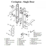 Hardware Kit, Single Door, Covington, Active Door - Oil-Rubbed Bronze