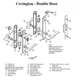 Hardware Kit, Double Door, Covington, Active / Passive - Oil-Rubbed Bronze