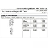 Andersen 3 Hinge Kit, Left Hand (2005-Present) - Bright Brass