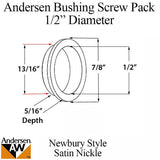 Screw Pack 1/2 Inch Diameter, Newbury Series - Satin Nickel