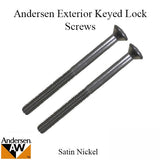 Anderson Exterior Keyed Lock Screws - Brushed/Satin Nickel