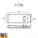 U Clip, used on AP/PA latch bolt receiver (1988 - Present)