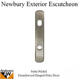 Newbury Passive Exterior Escutcheon Plate - Satin Nickel