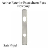 Newbury Active Exterior Escutcheon Plate - Satin Nickel