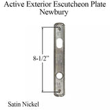 Newbury Active Exterior Escutcheon Plate - Satin Nickel