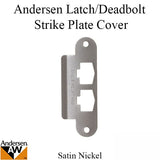 Andersen Latch &amp; Deadbolt Strike Plate Cover, AS/SA Single Door - Satin Nickel