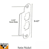 Andersen Latch &amp; Deadbolt Strike Plate Cover, AS/SA Single Door - Satin Nickel