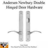 Hardware Kit, Double Door, Newbury, Active / Passive - Satin Nickel