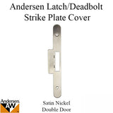 Andersen Latch &amp; Deadbolt Strike Plate Cover, AP/PA Double Door - Satin Nickel