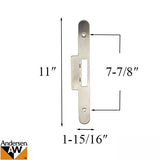 Andersen Latch &amp; Deadbolt Strike Plate Cover, AP/PA Double Door - Satin Nickel