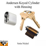 Andersen Keyed Cylinder with Housing - Satin Nickel