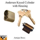 Andersen Keyed Cylinder with Housing - Antique Brass