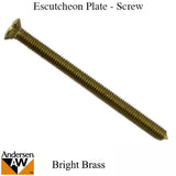 Screw, 4mm x 56mm Escutcheon Plate - Brass