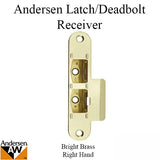 Latch and DeadBolt Receiver, Right Hand - Bright Brass